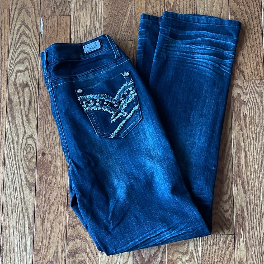Ladies Earl Jeans Dark Blue with Embellishments